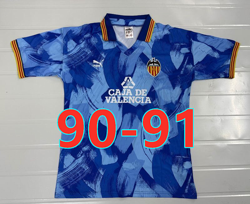 90-91 Valencia Away Retro Jersey S-2XL