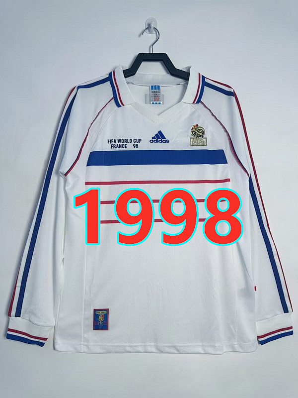 France Away Retro Long Sleeve Jersey S-2XL