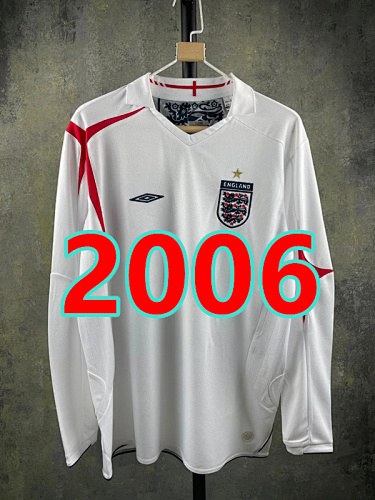 England Retro Long Sleeve Home Jersey S-2XL