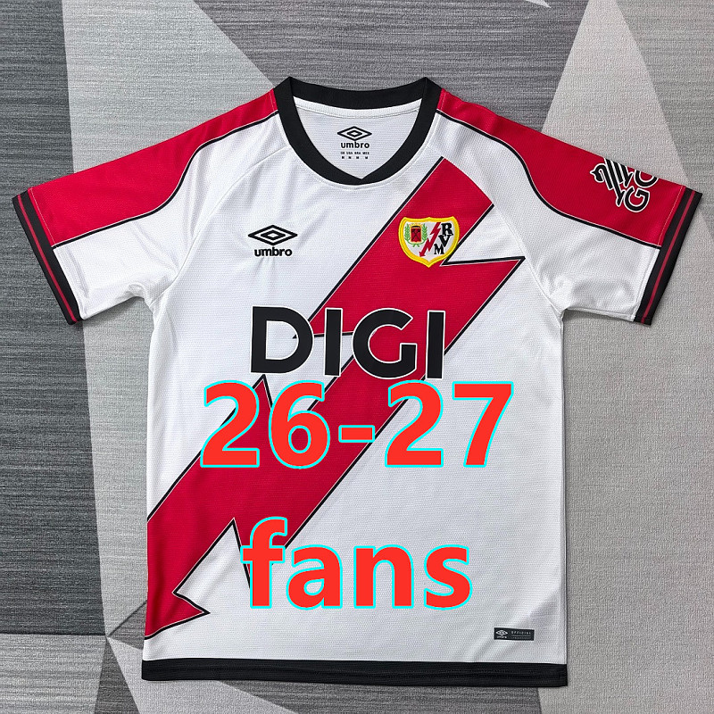 26-27 Rayo Vallecano Home Fans Version Jersey S-2XL
