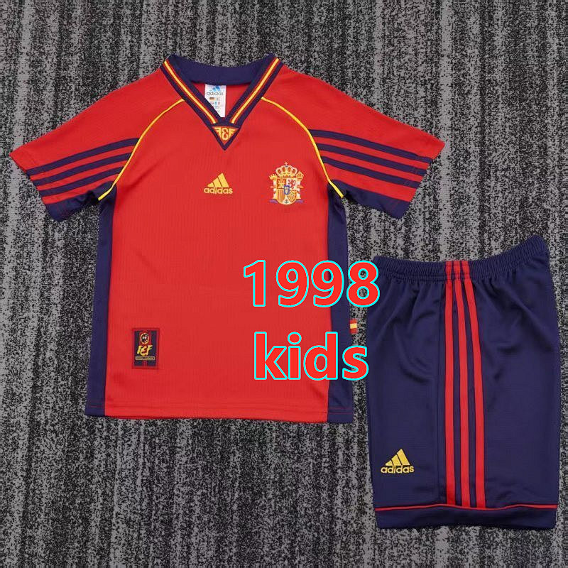 Spain Home Retro Kids Jersey+shorts Kit 16 -28