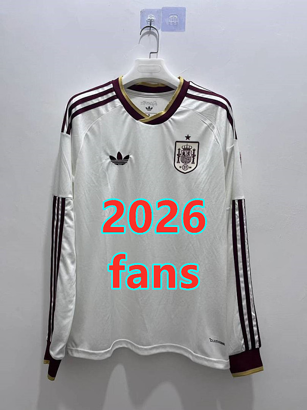 Spain Away Fans Long 2 Teams Jersey S-4XL 2