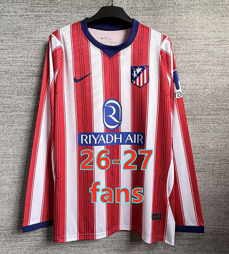 26-27 Atletico Madrid Home Fans Long Jersey S-4XL