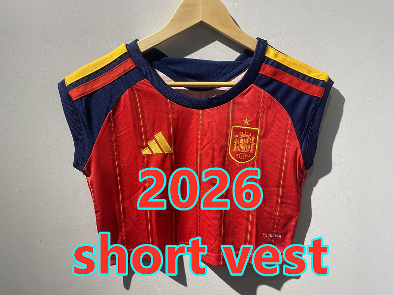 Spain Home Women With 1 Stars Short Vest S-2XL 1