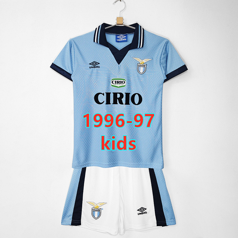 Lazio Home Retro Kids Jersey+shorts Kit 16 -28