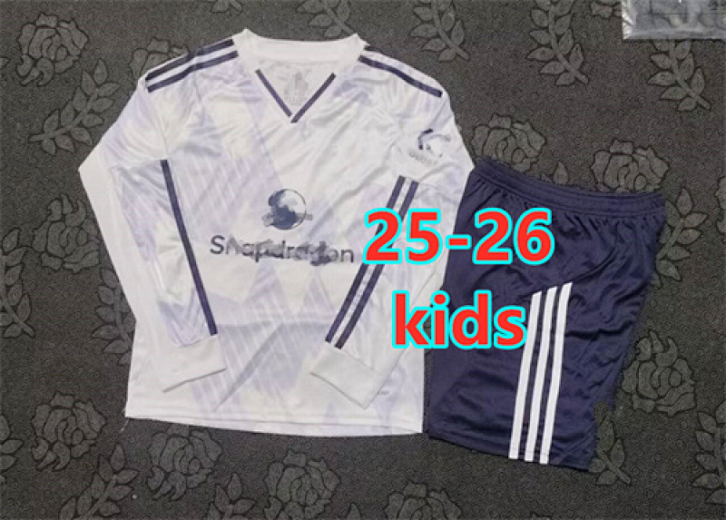 25-26 Manchester United Away Kids Long Jersey+shorts Kit 16 -28