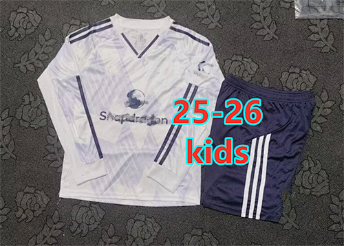 25-26 Manchester United Away Kids Long Jersey+shorts Kit 16 -28