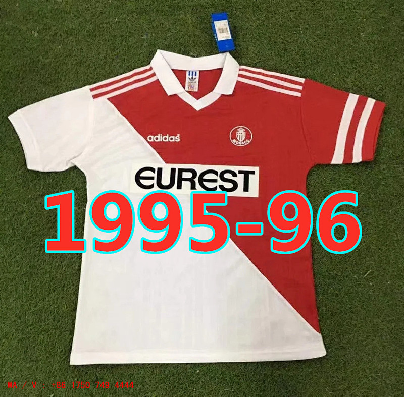 AS Monaco Retro TopThai Quality Home Jersey S-2XL