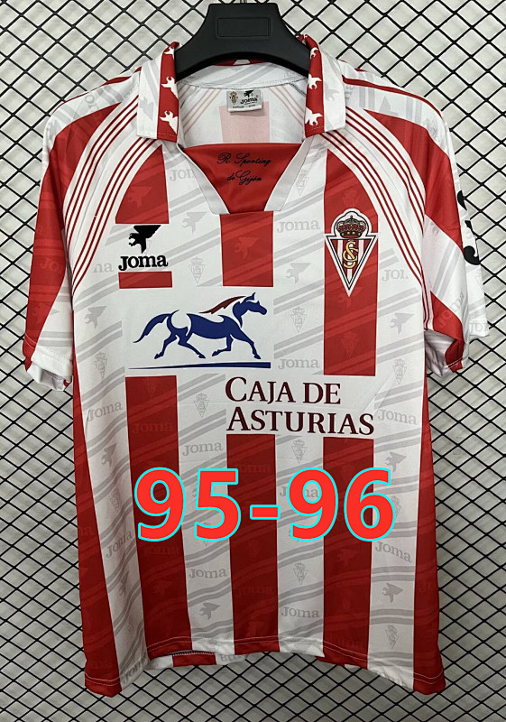 95-96 Gijon Home Retro Fans Version Jersey S-2XL