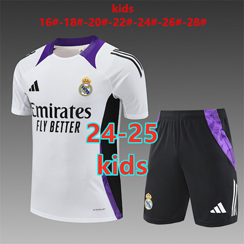 24-25 Real Madrid Kids Short Sleeve Tracksuit 16 -28