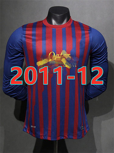 11-12 Barcelona Home Retro Player Long Jersey S-2XL