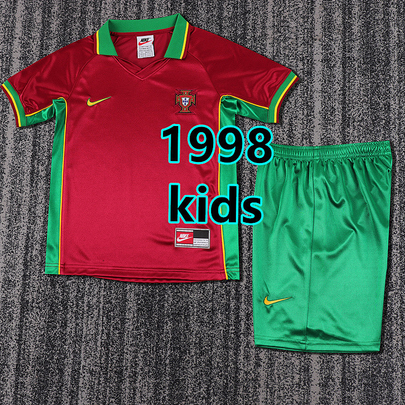 Portugal Home Retro Kids Jersey+shorts Kit 16 -28