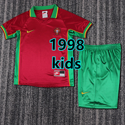 Portugal Home Retro Kids Jersey+shorts Kit 16 -28