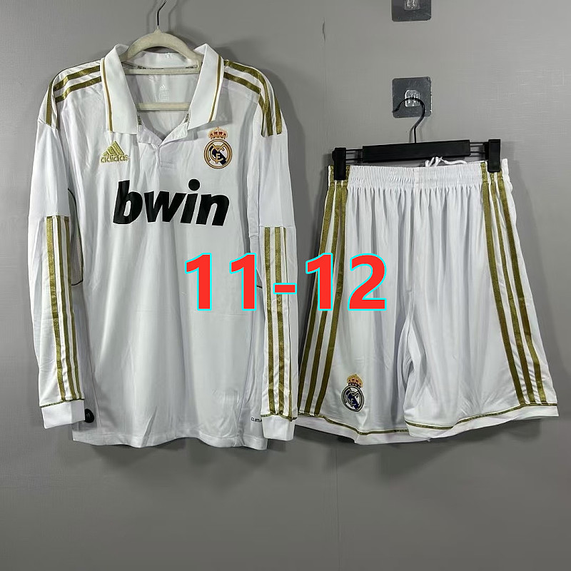 11-12 Real Madrid Home Retro TopThai Long+shorts Kit S-2XL