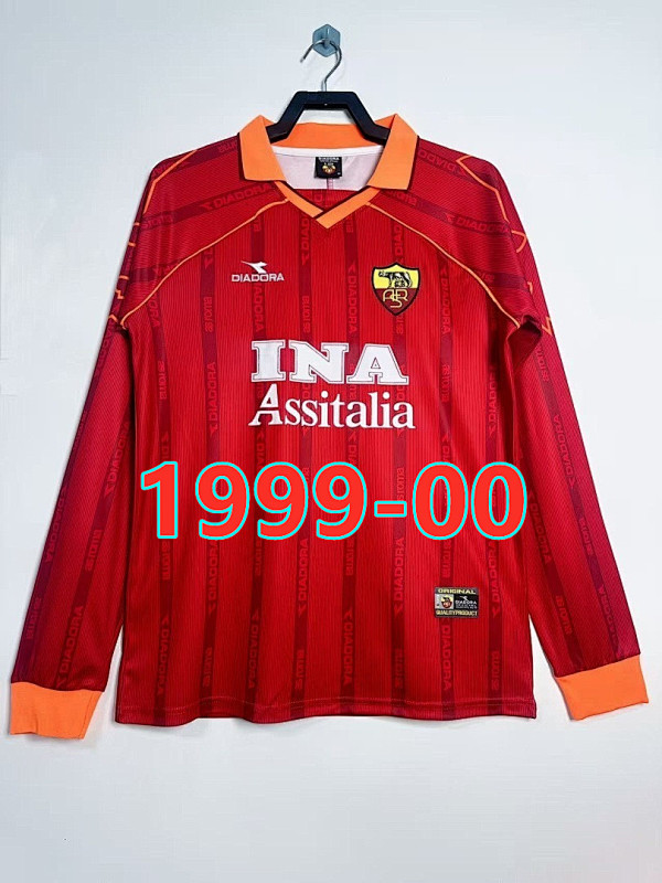 Roma Home Retro Long Sleeve Jersey S-2XL