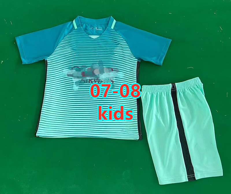 07-08 Barcelona Third Retro Kids Jersey+shorts Kit 16 -28