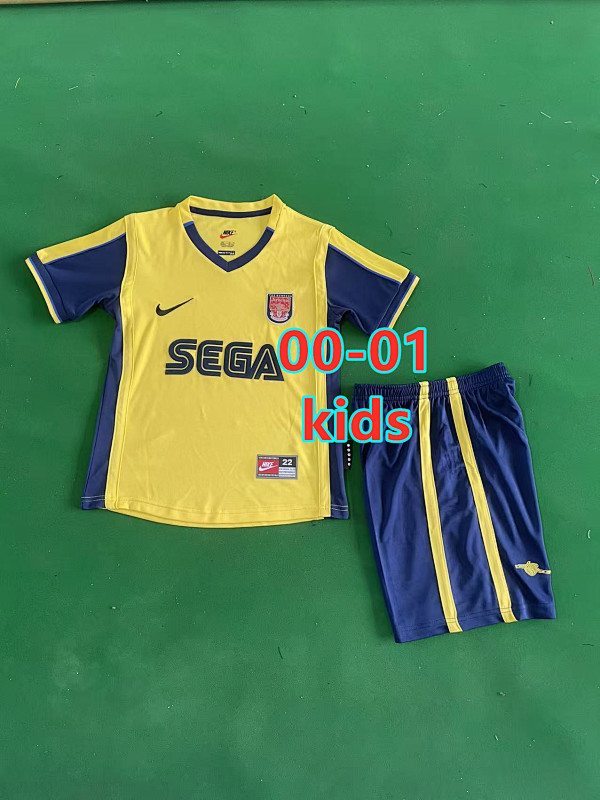 00-01 Arsenal Away Retro Kids Jersey+shorts Kit 16 -28