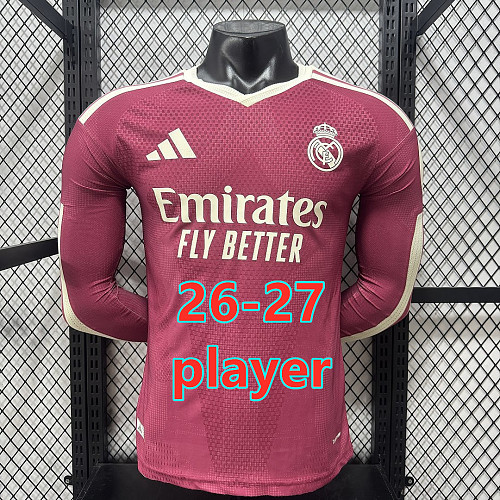 26-27 Real Madrid Third Player Long Sleeve Jersey S-3XL