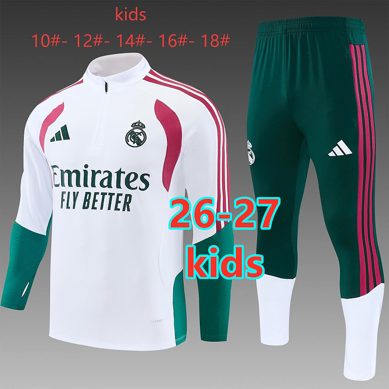 26-27 Real Madrid Kids Long Sleeve Tracksuit 10 -18