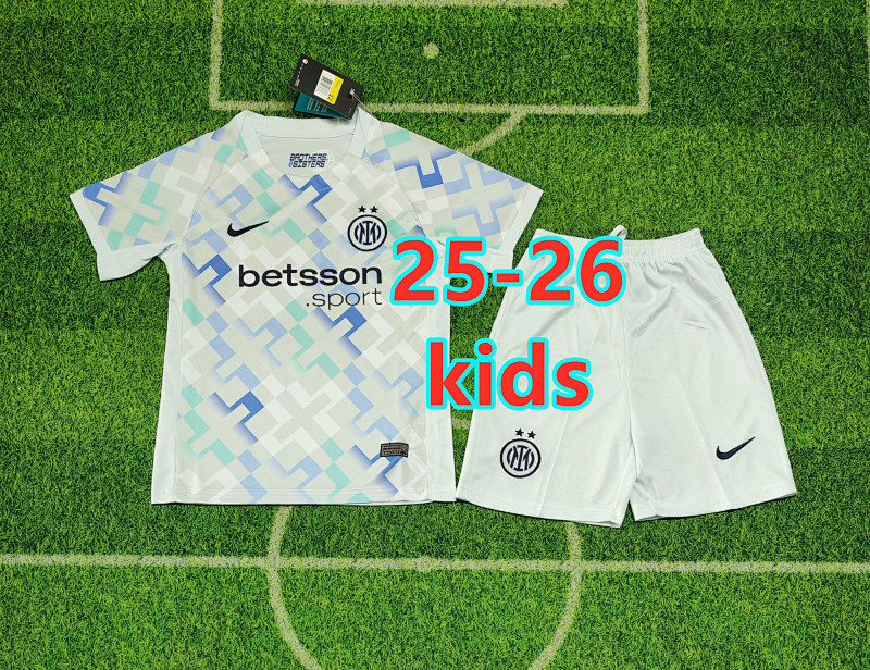 Serie A & Ucl 25-26 Inter Milan Away Kids Jersey+shorts 16 -28