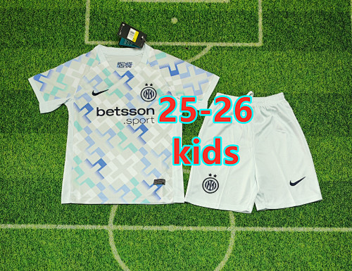 Serie A & Ucl 25-26 Inter Milan Away Kids Jersey+shorts 16 -28