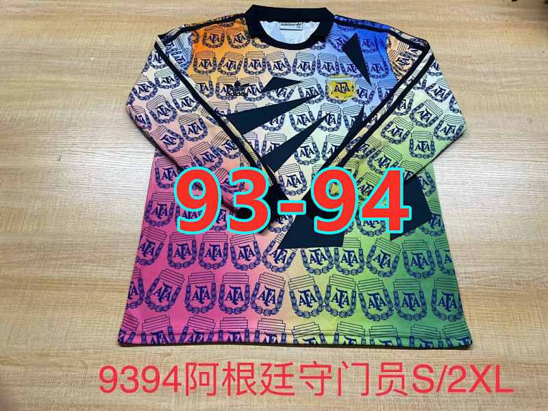 93-94 Argentina Retro Goalkeeper Fans Long Sleeve Jersey S-2XL