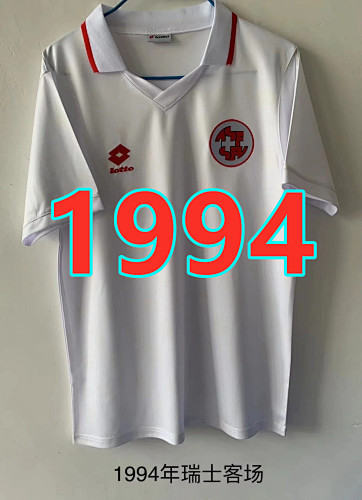 Switzerland Retro TopThai Quality Away Jersey S-2XL