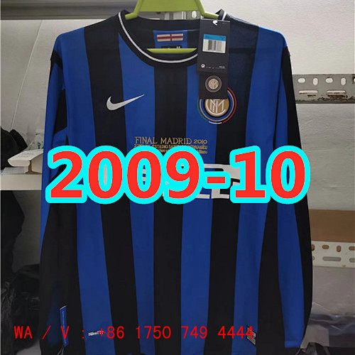 Inter Milan Retro Long Sleeve Home Jersey S-2XL
