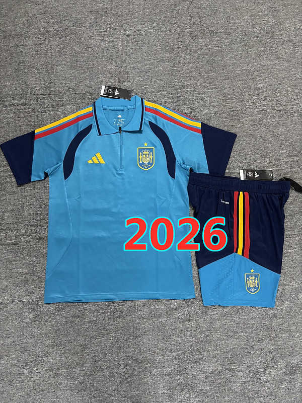 Spain Polo Short Sleeve Tracksuit Kit S-3XL Polo