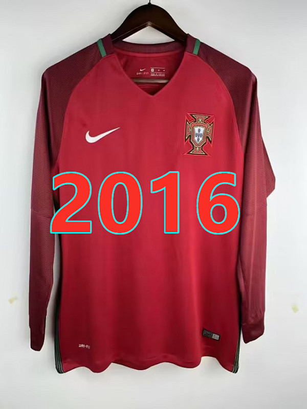 Portugal Retro Home Jersey Long Sleeve S-2XL
