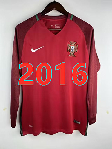 Portugal Retro Home Jersey Long Sleeve S-2XL