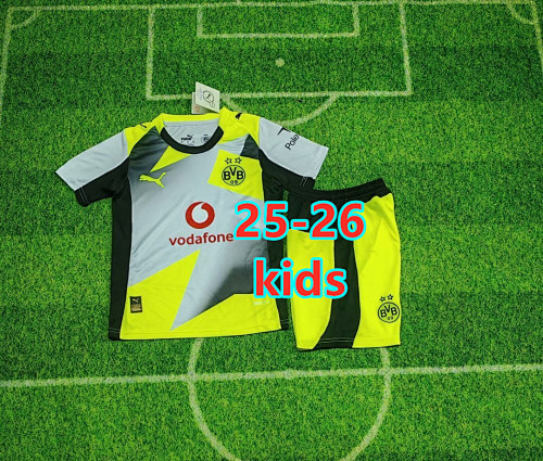 25-26 Dortmund Away Kids Jersey+shorts Kit 16 -28
