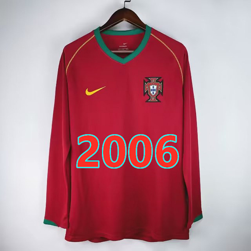 Portugal Home Retro Long Sleeve Jersey S-2XL