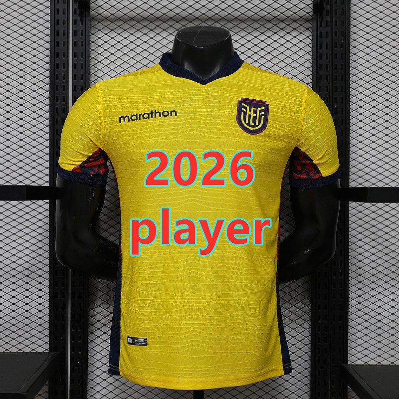 Ecuador Home Player Version Jersey S-2XL