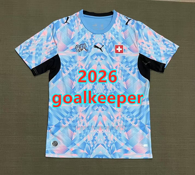 Switzerland Goalkeeper Fans Version Jersey S-4XL