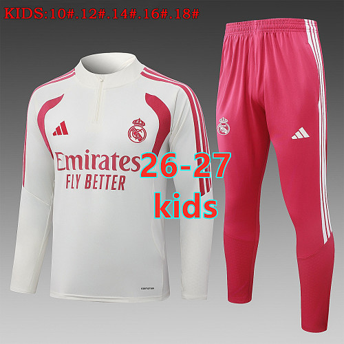 26-27 Real Madrid Kids Long Sleeve Tracksuit 10 -18