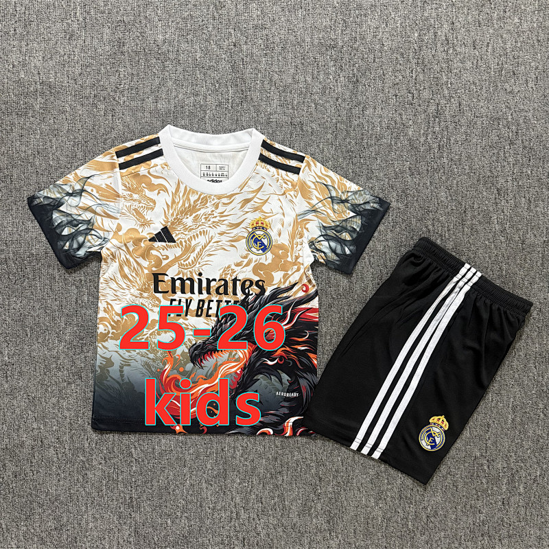 25-26 Real Madrid Special Kids Jersey+shorts Kit 16 -28
