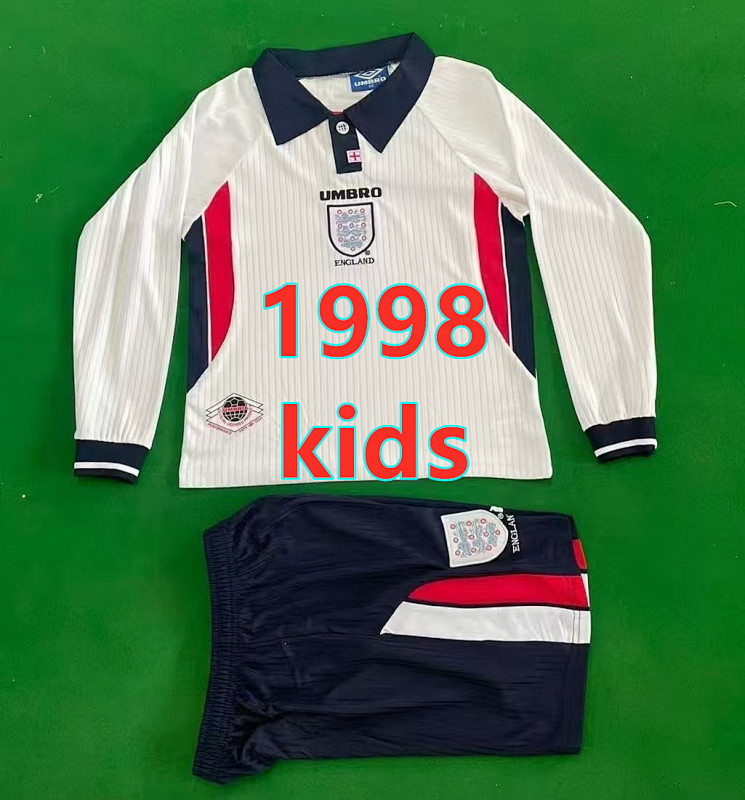 England Home Kids Retro Long+shorts Jersey 16 -28