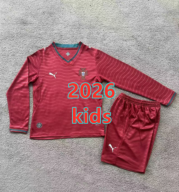 Portugal Home Kids Long 32 Teams Kit 16 -28 16