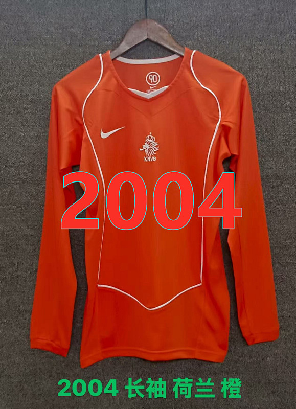 Netherlands Home Retro Long Sleeve Jersey S-2XL