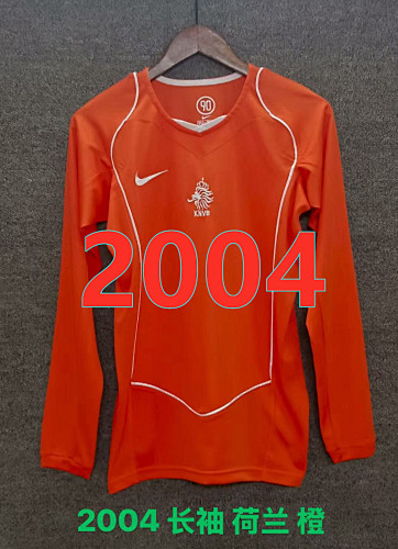 Netherlands Home Retro Long Sleeve Jersey S-2XL