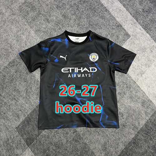 26-27 Manchester City Extra Thick Short Sleeve Hoodie S-3XL