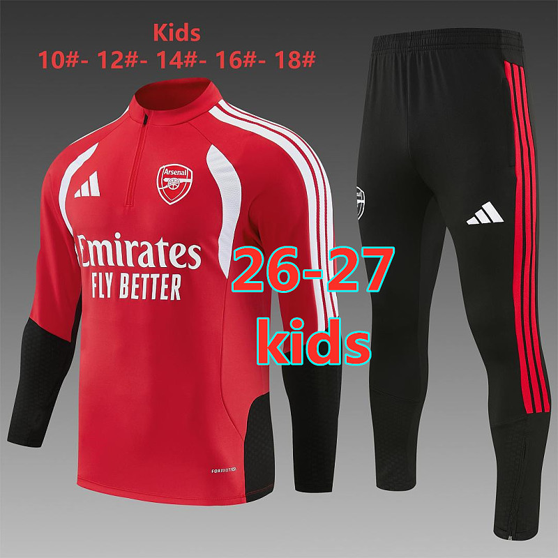 26-27 Arsenal Kids Long Sleeve Tracksuit 10- 18