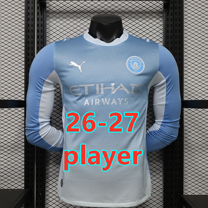 26-27 Manchester City Home Player Long Sleeve Jersey S-3XL