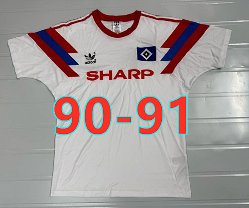 90-91 Hamburger SV Home Retro Jersey S-2XL