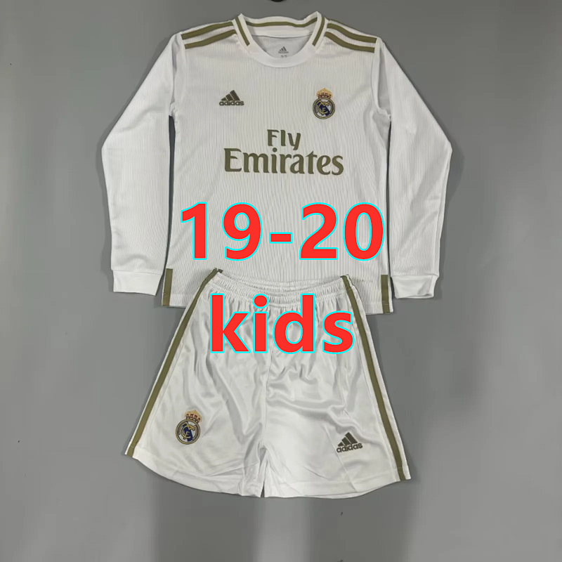 19-20 Real Madrid Home Kids Retro Long Sleeve Jersey 16 -28