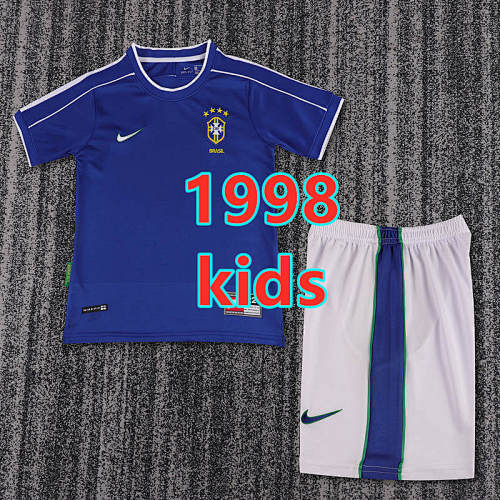 Brazil Away Retro Kids Jersey+shorts 16 -28
