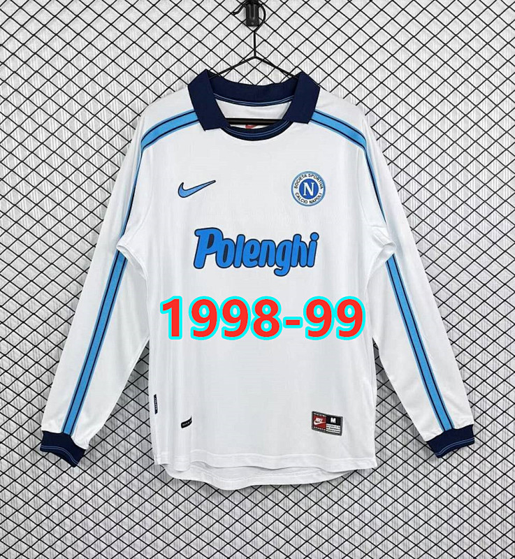 Napoli Away Retro Fans Long Sleeve Jersey S-2XL