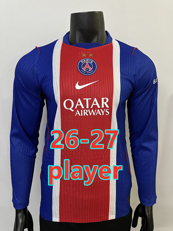 Balenciaga 26-27 Paris Psg Home Player Long With 2 Stars Jersey S-3XL 2