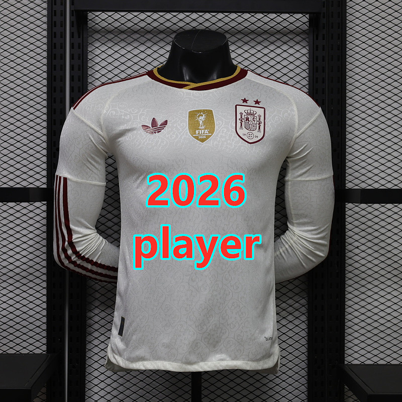 Spain Away Player Long With 2 Stars Jersey S-3XL 2
